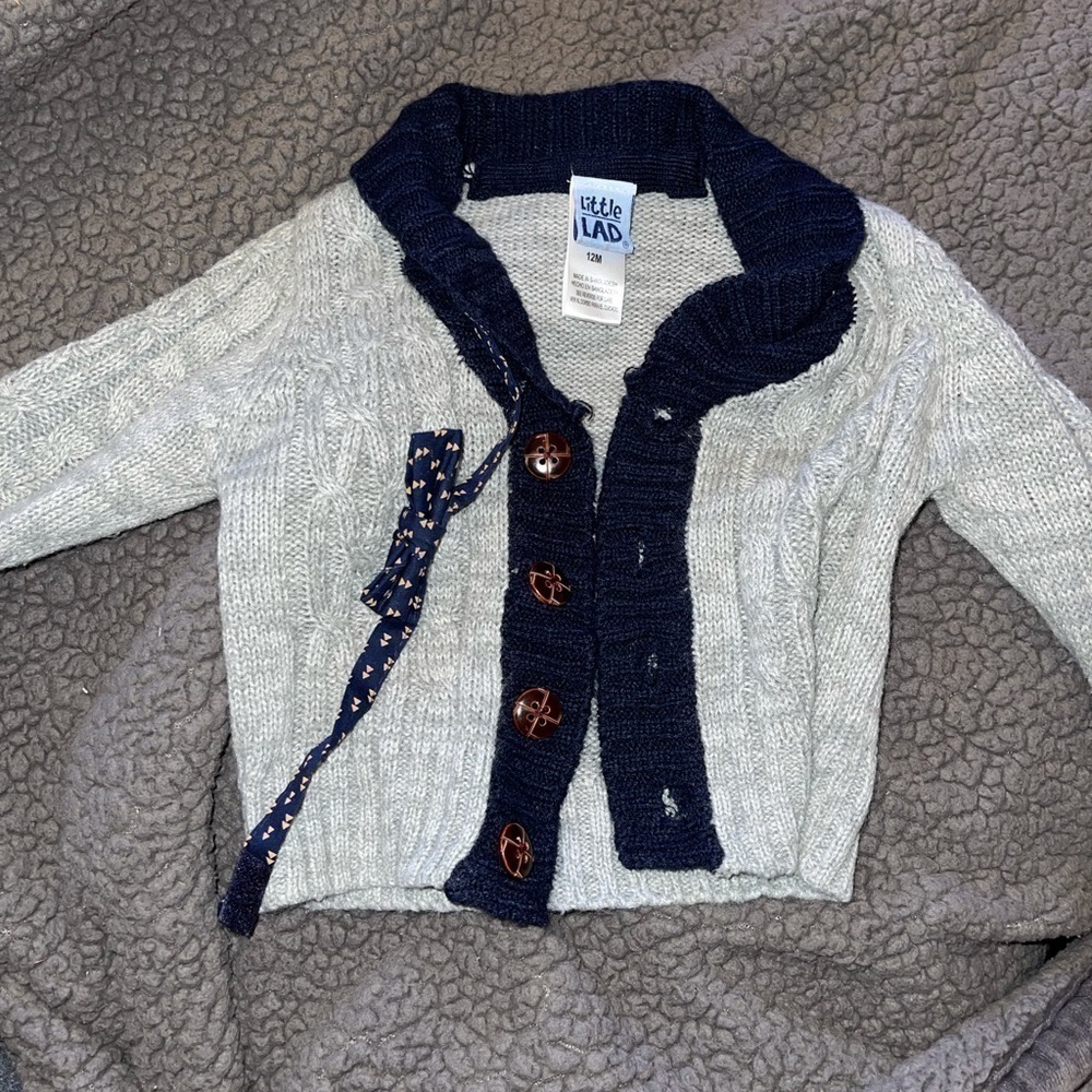 Baby boy  12 months sweater with bow tie
